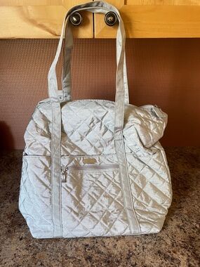Baggallini Quilted Silver Metallic Tote